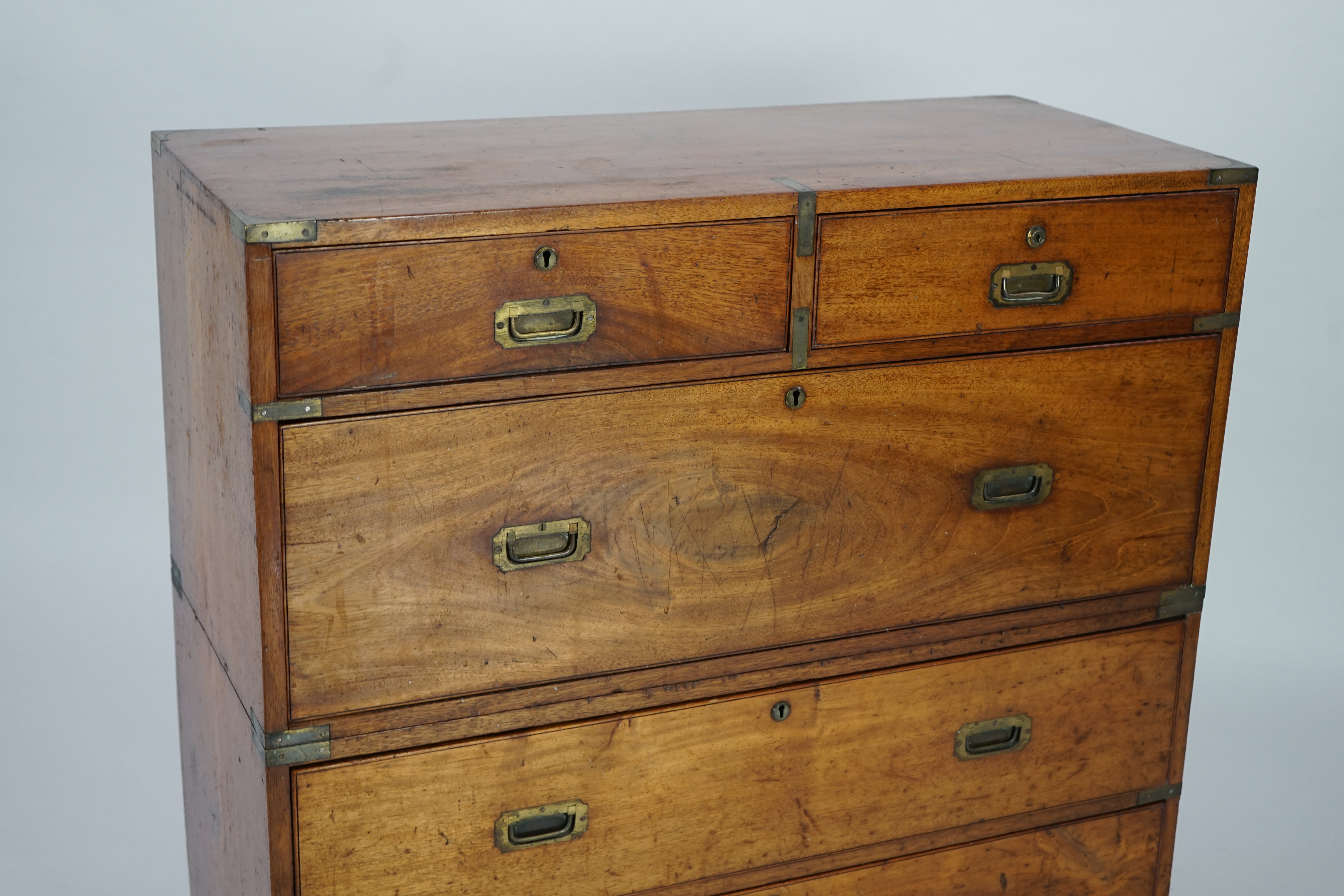 A Victorian teak campaign chest